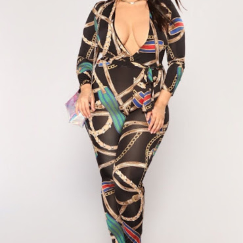 plus size chain jumpsuit